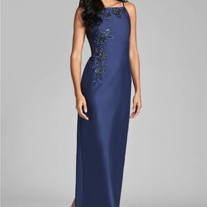 Sachin + Babi Midnight Blue Embroidered Maxi Dress